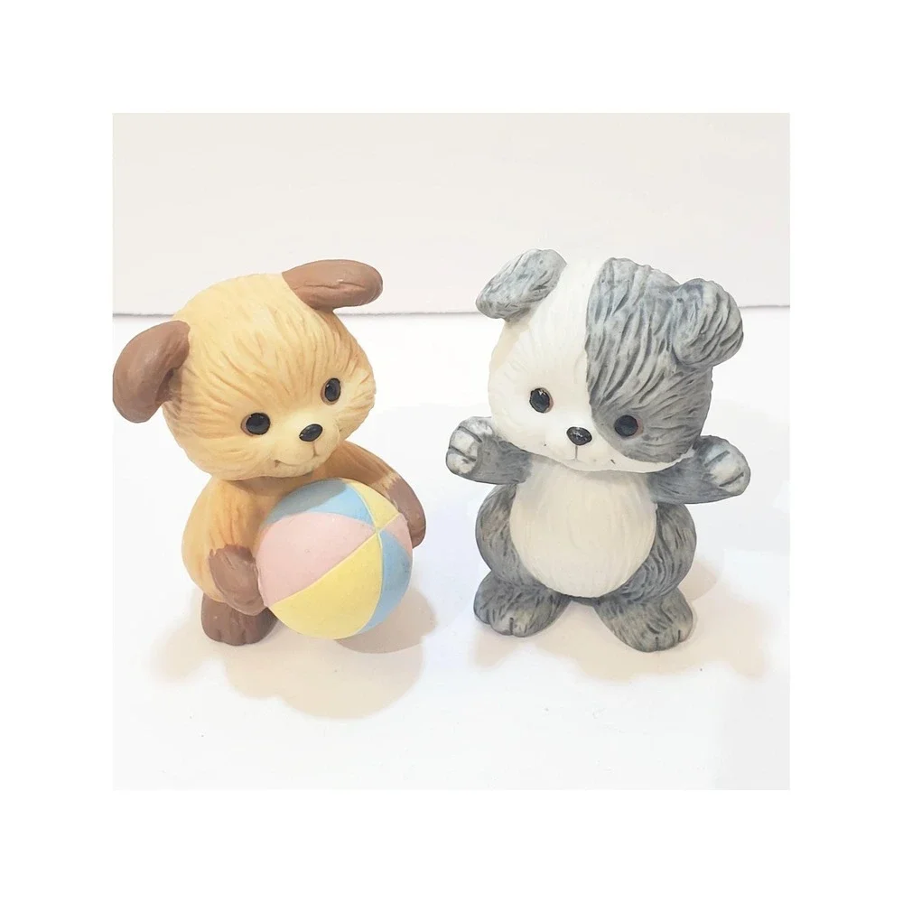 Lot of 2 Vtg Avon 1992 Porcelain Dogs Animals Best Buddies Figurine Figure 2.25